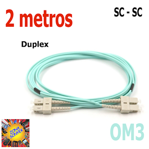 Cable de Comunicación de Fibra Óptica Dúplex SC OM3 de 2 Metros - Product Image 1