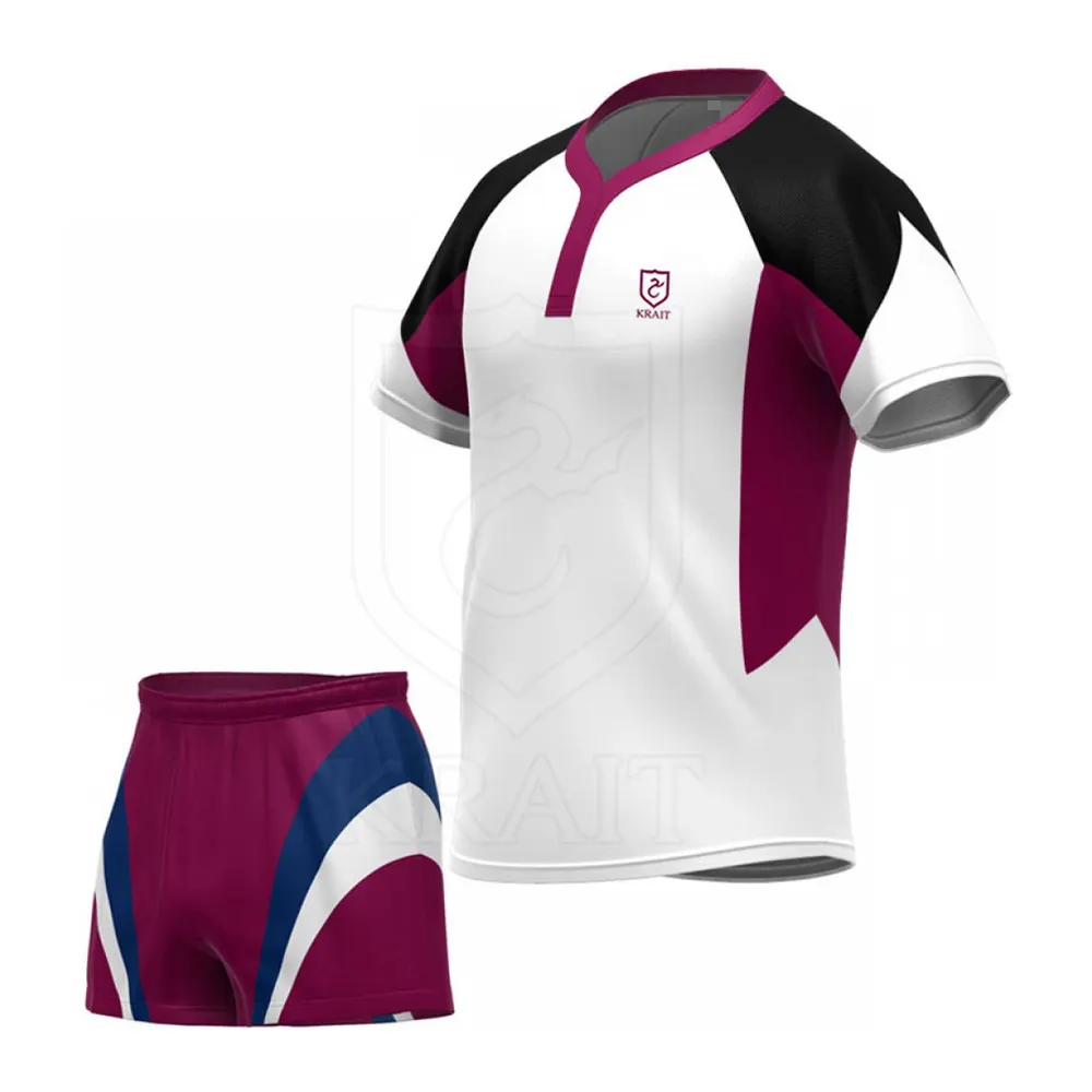 Rugby Team Uniform Plus Size Heren Korte Mouwen Snel Droog Rugby Uniform Custom Dragen Uniform Voor Heren 2023