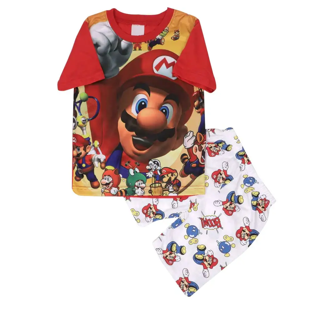 T-shirt et Short à manches courtes pour garçon, ensemble deux pièces, 100% coton, de bonne qualité, vêtements d'été pour enfants