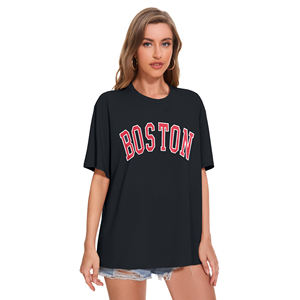 เสื้อยืดโอเวอร์ไซส์สำหรับผู้หญิง, เสื้อยืดลำลองผ้าฝ้าย100% ระบายอากาศได้ดี - Product Image 1