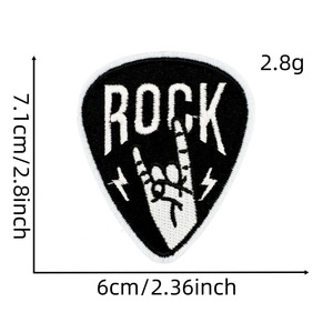 Patch brodé rockstar de haute qualité à faible MOQ, patch brodé pour vêtements, étiquette de chapeau, vêtements, patchs tissés - Product Image 3