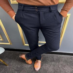 Pantalon coupe ajustée à micro-élastique pour hommes Nouveau design Pantalon de tailleur grande taille pour hommes d'affaires - Product Image 4