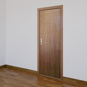 Puertas Interiores con Marcos de Madera E1 MDF, Puerta Interior Decorativa Precolgada, Fácil de Instalar, Color Nogal, Resistente al Agua, para Dormitorio - Product Image 4