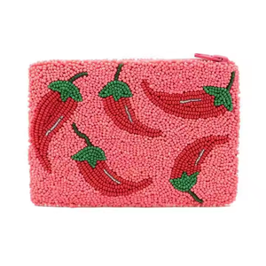Cette belle conception d'étoile perlée de graine de luxe avec une pochette de monnaie multicolore pour les femmes et les filles fabriquées en Inde MD Handicrafts - Product Image 1