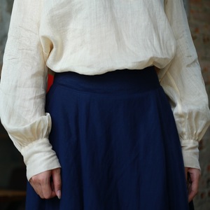 Elegant XS Size Linen A-Line <b>Skirt</b> Casual Style Pockets Rayon Woven Natural Waistline Breathable Eco-Friendly Plaid Midi Latest - Product Image 6