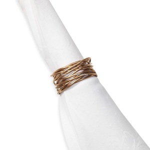 Golden & Silver Metal Wire Napkin Rings in Round Shape for Hotel and Wedding Dinner <b>Table</b> Decor Napkin Holders - Product Image 4
