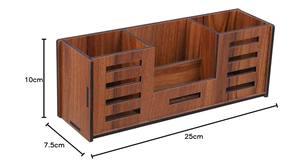 Prix de gros de stylo en bois Stand avec compartiments pour l'organisation de bureau - Product Image 2