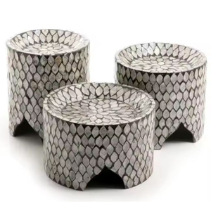 Classic Design <b>Ramadan</b> Decorative <b>Chocolate</b> Serving Platter Prime Quality Black And White Mother Of Pearl <b>Chocolate</b> Serving Bowl - Product Image 1