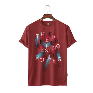 Camiseta de algodón peinado 100% de punto con cuello redondo y corte Regular para hombre de primera calidad, serigrafía con logotipo personalizado, Exportación al por mayor OEM - Product Image 3