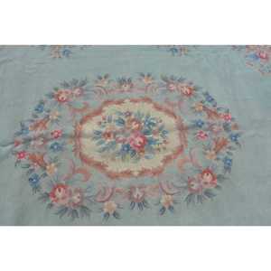 Alfombra Turca de 8.1x11.5 pies, Alfombra Vintage Extra Grande, Alfombra a Cuadros Azul y Rosa - Product Image 5