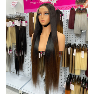 Pelucas de cabello humano 100% de color marrón degradado vietnamita crudo sin enredos sin desprendimiento de hueso pelucas rectas Vietnam con precio al por mayor - Product Image 3