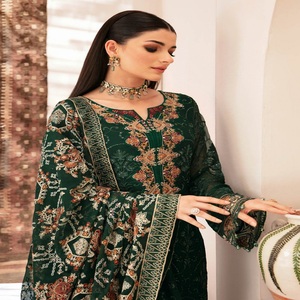 Trajes de lujo bordados para mujer en gasa Ropa de fiesta de lujo de Ramsha Volume KASHISH Venta completa vestidos indios para mujer - Product Image 5