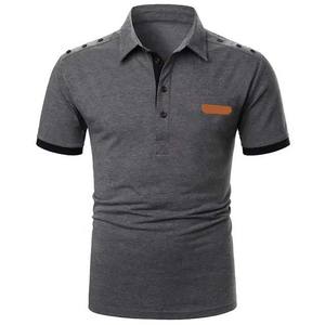 Coton décontracté pour hommes High Street pour polos broderie personnalisée solide à manches courtes respirant été grande taille Design 220g - Product Image 6