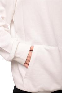 Sweat à capuche uni 100% coton unisexe de haute qualité sweat imprimé épais pull tricoté d'hiver pour femmes et filles blanc - Product Image 5