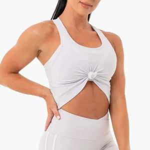 Camiseta sin mangas recortada personalizada para mujer, chaleco Formal transpirable ajustado de cintura alta con parte inferior corta elástica sin mangas, estilo informal - Product Image 4