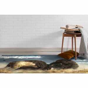 Alfombra Estampada Bison Fight: Alfombra Suave de Pelo Largo con Diseño de Búfalo Americano para Interiores, Salón, Dormitorio, Loft - Product Image 3