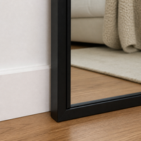 Porte de placard coulissante pleine longueur Wekis Mirror Barn Door avec cadre en aluminium et kit de rail à suspension supérieure pour projet de chambre à coucher