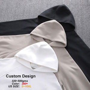 Alta calidad 500gsm Heavyweight Pullover Hoodie para hombres French Terry Drop Shoulder Design No Strings Heavy Sudadera de gran tamaño - Product Image 3