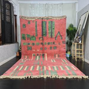 Alfombra de algodón 100% de diseñador con hermoso patrón abstracto estampado de bloque de mano Dhurries para la decoración de la sala de estar del hogar - Product Image 4