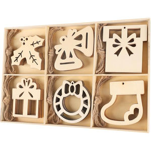 Wooden Snowflake Ornaments <b>Christmas</b> <b>Tree</b> Hanging Decorations For Holiday Winter Theme Craft Projects In Affordable Price - Product Image 4