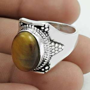 Bague en turquoise naturelle de forme ovale, fabriquée en argent sterling 925 massif, bijoux en pierres précieuses, bague bohème de style vintage - Product Image 2