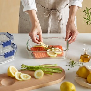 Locknlock ภาชนะเก็บอาหารทำจากแก้วไร้สาร BPA ภาชนะ1.4L ทรงสี่เหลี่ยมผืนผ้าปลอดสารพิษ LBG234 - Product Image 4