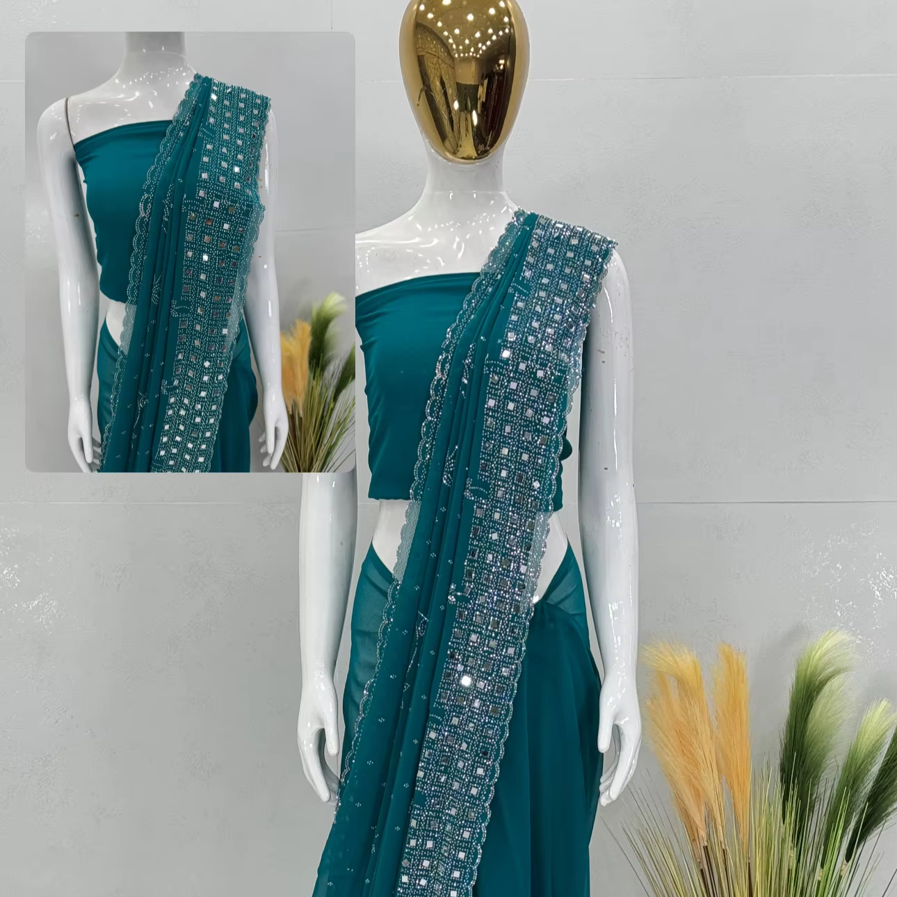 Rhinestone Sarees Exquisite Embellishments for Women