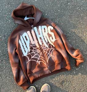 เสื้อฮู้ดดี้พิมพ์ลายแมงมุมคุณภาพสูง 420gsm หนักแน่นพิเศษ เสื้อฮู้ดดี้และเสื้อสเวตเชิ้ตผู้ชาย ผ้าฝ้าย 100% สเวตเชิ้ตสตรีทแวร์แบบสั่งทำ - Product Image 3