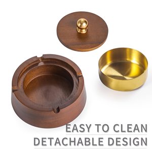 Natural Wooden <b>Ashtray</b> Compact Design Round Bowl Pipe Holder Smokers Dish Decorative Eco Friendly Accessory - Product Image 4