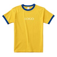 Dernière mode 220gsm 100% coton Ringer manches courtes col rond hommes femmes T-shirts unis couleur personnalisée toutes tailles