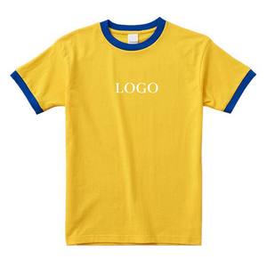 Última moda 220gsm 100% algodón Ringer manga corta cuello redondo hombres mujeres camisetas lisas Color personalizado todas las tallas - Product Image 2