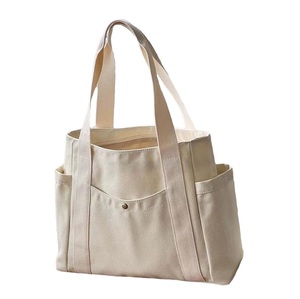 Vente en gros de sacs fourre-tout en toile de coton de Bohème léger et minimaliste avec logo personnalisé Sacs à fermeture éclair Sacs de messager pour femmes OEM - Product Image 5