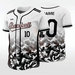 Maillot de baseball personnalisé OEM pour hommes et femmes, anti-bactérien, séchage rapide, respirant, col en V, logo personnalisé, imprimé camouflage, grandes tailles - Product Image 6
