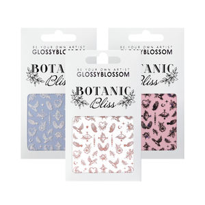 ShineB-holograma botánico de oro rosa, calcomanía artística para uñas, diseños antiguos, autoadhesivo, decoración de flores, pegatinas decorativas - Product Image 1