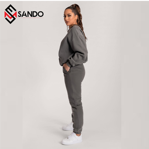 กางเกงวอร์มสำหรับชายหญิง XXL สีทึบชุดวิ่งโลโก้ตามสั่งชุดออกกำลังกายกลางแจ้งฤดูหนาว - Product Image 6