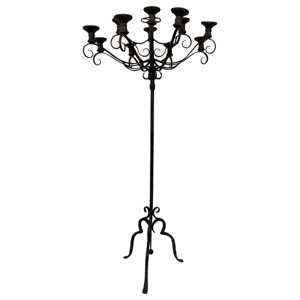 Candelabro Decorativo Antiguo de Hierro con Acabado Negro para Bodas, Fiestas, Decoración de Interiores de Sala de Estar, Candelabro de Pie - Product Image 4