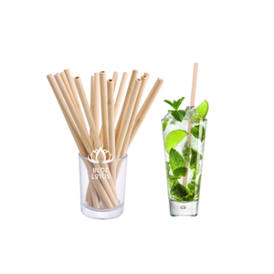Eco Premium Custom Biodegradable Bamboo <b>Drinking</b> <b>Straw</b> Set Blue Lotus - Product Image 5