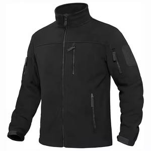 Veste d'extérieur pour hommes, vestes polaires chaudes à fermeture éclair pour l'hiver, manteaux coupe-vent décontractés à col montant avec logo personnalisé - Product Image 4
