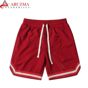 Short de jogging d'entraînement d'été personnalisable pour hommes, coton de haute qualité, maille polyester respirante, broderie 3D, logo imprimé à la taille - Product Image 4