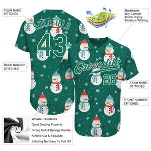 Camiseta de Béisbol Navideña Personalizada para Equipos Escolares y de Club - Product Image 3