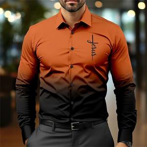 เสื้อลำลองผ้าฝ้ายออร์แกนิคสำหรับผู้ชายเสื้อเชิ้ตแขนยาวดีไซน์ทันสมัย - Product Image 6