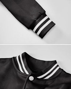 แจ็คเก็ตบอมเบอร์แขนยาวติดกระดุมสำหรับผู้หญิงเสื้อคลุมเบสบอลลำลองใหม่ - Product Image 6