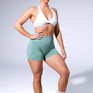 Shorts de sport personnalisés à imprimé simple pour femmes, taille haute, taille élastique, en tissu Poleystar et service OEM - Product Image 5