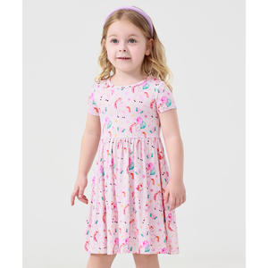 Vestido de Verano para Niña Pequeña, Material de Bambú Transpirable con Cintura Elástica - Product Image 1