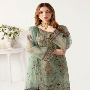 Vente en gros de robes pakistanaises cousues Costumes 3 pièces en organza de marque originale par Ramsha Indian & Pakistani Clothing Womens Kurti - Product Image 5