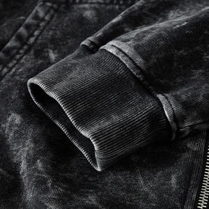 Hot New Product High Street Fashion Vintage Zipper Hoodie Dropped Shoulder Hoodie Sudaderas con capucha para hombres - Product Image 2