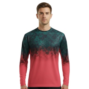 Camiseta de Manga Larga de Alto Rendimiento para Hombre, de la Mejor Calidad, Secado Rápido, Impresión Degradada, Logotipo Personalizado, Venta al Por Mayor, OEM - Product Image 1