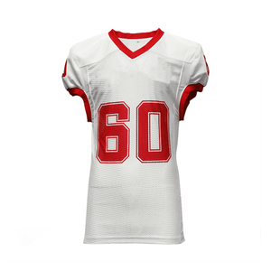 เสื้อฟุตบอลอเมริกันเย็บปักลายสีแดงขาวผ้าโพลีเอสเตอร์100% 2025ดีไซน์ใหม่ - Product Image 1