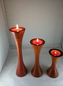 Pilier bougeoir en bois bougeoir pour la décoration de la maison meilleure vente bougeoir par Antique Creations - Product Image 3