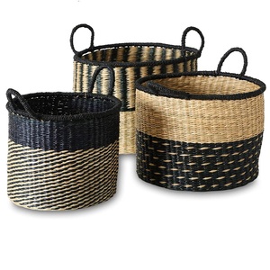 Ensemble 3 paniers de rangement en rotin écologique panier à linge durable de qualité nouveau design de conteneur à vêtements de qualité durable - Product Image 2